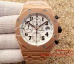 2017 Swiss Fake AP Royal Oak Offshore White Chronograph Rose Gold Watch (1)_th.jpg